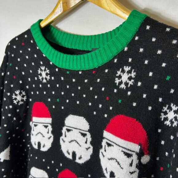 Star Wars Men’s Black Green Storm Trooper Christmas Holiday Pullover Sweater XXL - Picture 7 of 9